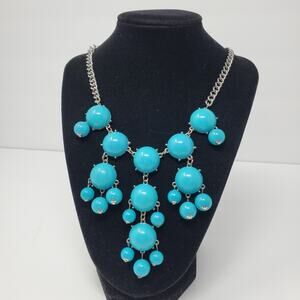 J Crew Bib necklace with chunky plastic Beads with adjustable 16" chain
